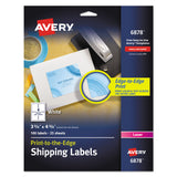 Avery® Vibrant Laser Color-Print Labels w/ Sure Feed, 3.75 x 4.75, White, 100/PK (AVE6878) Pack of 100