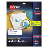 Avery® Vibrant Laser Color-Print Labels w/ Sure Feed, 1.25 x 3.75, White, 300/Pack (AVE6879) Pack of 300