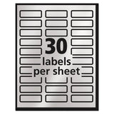 Avery® Foil Mailing Labels, Inkjet Printers, 0.75 x 2.25, Silver, 30/Sheet, 10 Sheets/Pack (AVE8986) Pack of 300
