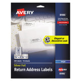 Avery® Foil Mailing Labels, Inkjet Printers, 0.75 x 2.25, Silver, 30/Sheet, 10 Sheets/Pack (AVE8986) Pack of 300