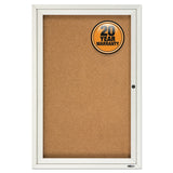 Quartet® Enclosed Indoor Cork Bulletin Board with One Hinged Door, 24 x 36, Tan Surface, Silver Aluminum Frame (QRT2363) Each