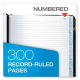Boorum & Pease® Extra-Durable Bound Book, Single-Page Record-Rule Format, Black/Maroon/Gold Cover, 10.13 x 7.78 Sheets, 300 Sheets/Book (BOR21300R) Each
