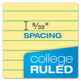 Ampad® Double Sheet Pads, Medium/College Rule, 100 Canary-Yellow 8.5 x 11.75 Sheets (TOP20223) Each