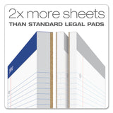 Ampad® Double Sheet Pads, Wide/Legal Rule, 100 White 8.5 x 11.75 Sheets (TOP20244) Each