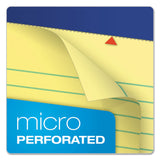 Ampad® Perforated Writing Pads, Wide/Legal Rule, 50 Canary-Yellow 8.5 x 11.75 Sheets, Dozen (TOP20220) 1 Dozen