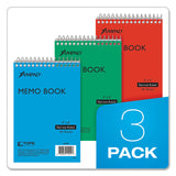 Ampad® Memo Pads, Narrow Rule, Assorted Cover Colors, 40 White 4 x 6 Sheets, 3/Pack (TOP45094) Pack of 3