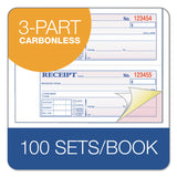 Adams® Receipt Book, Three-Part Carbonless, 7.19 x 2.75, 4 Forms/Sheet, 100 Forms Total (ABFTC1182) Each