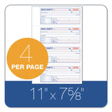 Adams® TOPS 3-Part Hardbound Receipt Book, Three-Part Carbonless, 7 x 2.75, 4 Forms/Sheet, 200 Forms Total (ABFTCH1185) Each