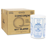 Dart® Concorde Foam Plate, 10.25" dia, White, 125/Pack, 4 Packs/Carton (DCC10PWCR) Case of 500