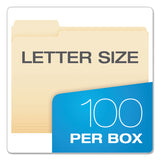 Pendaflex® SmartShield Top Tab File Folders, 1/3-Cut Tabs: Assorted, Letter Size, Manila, 100/Box (PFX62702) Box of 100