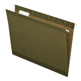 Pendaflex® Reinforced Hanging File Folders with Printable Tab Inserts, Letter Size, 1/5-Cut Tabs, Standard Green, 25/Box (PFX415215) Box of 25