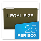 Pendaflex® Reinforced Hanging File Folders with Printable Tab Inserts, Legal Size, 1/3-Cut Tabs, Standard Green, 25/Box (PFX415313) Box of 25