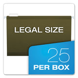 Pendaflex® Reinforced Hanging File Folders with Printable Tab Inserts, Legal Size, 1/5-Cut Tabs, Standard Green, 25/Box (PFX415315) Box of 25