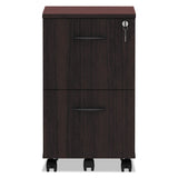 Alera® Alera Valencia Series Mobile Pedestal, Left or Right, 2 Legal/Letter-Size File Drawers, Mahogany, 15.38" x 20" x 26.63" (ALEVA582816MY) Each