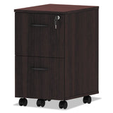 Alera® Alera Valencia Series Mobile Pedestal, Left or Right, 2 Legal/Letter-Size File Drawers, Mahogany, 15.38" x 20" x 26.63" (ALEVA582816MY) Each