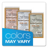 TOPS™ Second Nature Wirebound Notepads, Narrow Rule, Randomly Assorted Cover Colors, 50 White 3 x 5 Sheets (TOP74135) Each