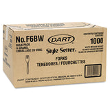 Dart® Style Setter Mediumweight Plastic Forks, White, 1000/Carton (DCCF6BW) Case of 1000