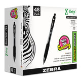 Zebra® Z-Grip Ballpoint Pen, Retractable, Medium 1 mm, Black Ink, Clear/Black Barrel, 48/Pack (ZEB22148) Pack of 48