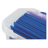 Bankers Box® Heavy-Duty Portable File Box, Letter Files, 14.25" x 8.63" x 11.06", Clear/Blue (FEL0086301) Each