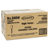 Dart® Style Setter Mediumweight Plastic Teaspoons, White, 1000/Carton (DCCS6BW) Case of 1000
