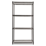 Alera® NSF Certified Industrial Four-Shelf Wire Shelving Kit, 36w x 18d x 72h, Black (ALESW503618BL) Each