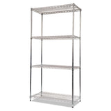 Alera® NSF Certified Industrial Four-Shelf Wire Shelving Kit, 36w x 18d x 72h, Silver (ALESW503618SR) 1 Kit