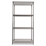 Alera® Wire Shelving Starter Kit, Four-Shelf, 36w x 24d x 72h, Black Anthracite (ALESW503624BA) Each