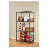 Alera® Wire Shelving Starter Kit, Four-Shelf, 36w x 24d x 72h, Black Anthracite (ALESW503624BA) Each
