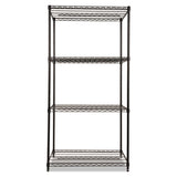 Alera® NSF Certified Industrial Four-Shelf Wire Shelving Kit, 36w x 24d x 72h, Black (ALESW503624BL) Each