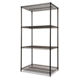 Alera® NSF Certified Industrial Four-Shelf Wire Shelving Kit, 36w x 24d x 72h, Black (ALESW503624BL) Each