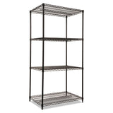 Alera® NSF Certified Industrial Four-Shelf Wire Shelving Kit, 36w x 24d x 72h, Black (ALESW503624BL) Each