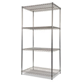 Alera® NSF Certified Industrial Four-Shelf Wire Shelving Kit, 36w x 24d x 72h, Silver (ALESW503624SR) 1 Kit