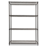 Alera® NSF Certified Industrial Four-Shelf Wire Shelving Kit, 48w x 18d x 72h, Black (ALESW504818BL) Each