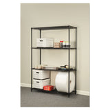 Alera® NSF Certified Industrial Four-Shelf Wire Shelving Kit, 48w x 18d x 72h, Black (ALESW504818BL) Each