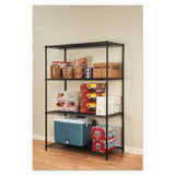 Alera® NSF Certified Industrial Four-Shelf Wire Shelving Kit, 48w x 24d x 72h, Black (ALESW504824BL) Each