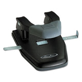 Swingline® 28-Sheet Comfort Handle Steel Two-Hole Punch, 1/4" Holes, Black/Gray (SWI74050) Each