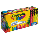 Crayola® Ultimate Sidewalk Chalk, 4" x 0.5" Diameter, 60 Assorted Colors, 64/Set (CYO512064) Pack of 64