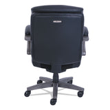 La-Z-Boy® Woodbury Mid-Back Executive Chair, Supports Up to 300 lb, 18.75" to 21.75" Seat Height, Black Seat/Back, Weathered Gray Base (LZB48963A) Each