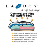 La-Z-Boy® Woodbury Mid-Back Executive Chair, Supports Up to 300 lb, 18.75" to 21.75" Seat Height, Brown Seat/Back, Weathered Sand Base (LZB48963B) Each