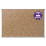 Mead® Economy Cork Board with Aluminum Frame, 24 x 18, Tan Surface, Silver Aluminum Frame (MEA85360) Each