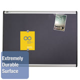 Quartet® Prestige Plus Magnetic Fabric Bulletin Boards, 36 x 24, Gray Surface, Silver Aluminum Frame (QRTMB543A) Each