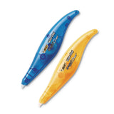 BIC Wite-Out Brand Exact Liner Correction Tape, Non-Refillable, Blue/Orange, 1/5" x 236", 2/Pack (BICWOELP21) Pack of 2