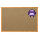 Mead® Economy Cork Board with Oak Frame, 48 x 36, Tan Surface, Oak Fiberboard Frame (MEA85367) Each