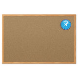 Mead® Economy Cork Board with Oak Frame, 48 x 36, Tan Surface, Oak Fiberboard Frame (MEA85367) Each