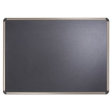 Quartet® Prestige Euro-Style Embossed Foam Bulletin Board, 48 x 34.44, Black Surface, Euro Titanium Aluminum Frame (QRTB364T) Each