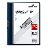 Durable® DuraClip Report Cover, Clip Fastener, 8.5 x 11, Clear/Navy, 25/Box (DBL220328) Box of 25