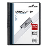 Durable® DuraClip Report Cover, Clip Fastener, 8.5 x 11, Clear/Black, 25/Box (DBL220301) Box of 25