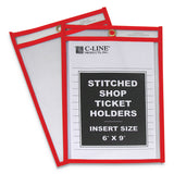 C-Line® Stitched Shop Ticket Holders, Top Load, Super Heavy, Clear, 6" x 9" Inserts, 25/Box (CLI43969) Box of 25