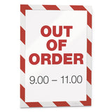 Durable® DURAFRAME Security Magnetic Sign Holder, 8.5 x 11, Red/White Frame, 2/Pack (DBL4772132) Pack of 2