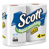 Scott® Rapid-Dissolving Toilet Paper, Bath Tissue, Septic Safe, 1-Ply, White, 231 Sheets/Roll, 4/Rolls/Pack, 12 Packs/Carton (KCC47617) Case of 48